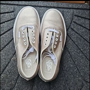 Beige Lace-Up Sneakers